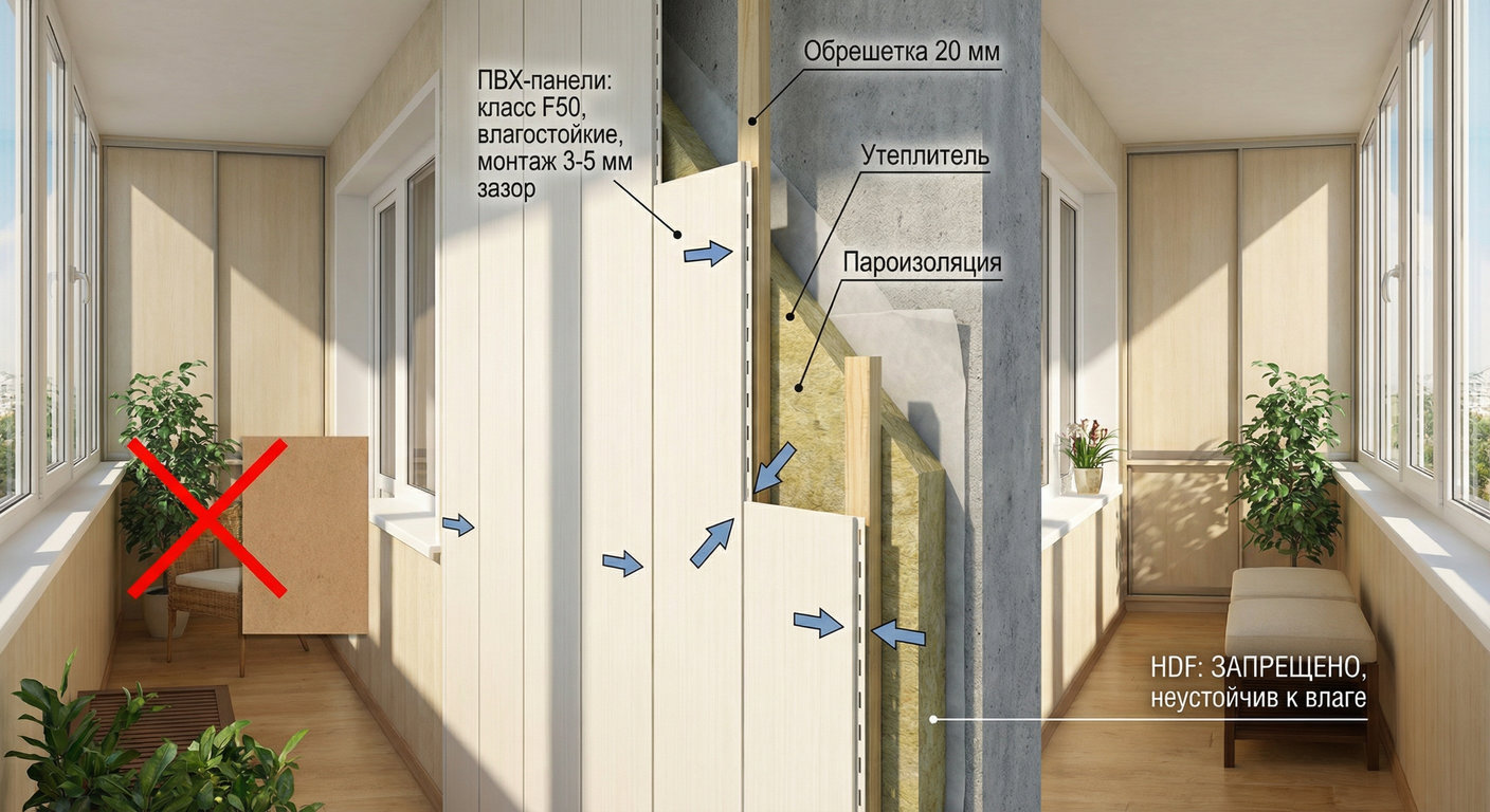 Отделка балкона и лоджии