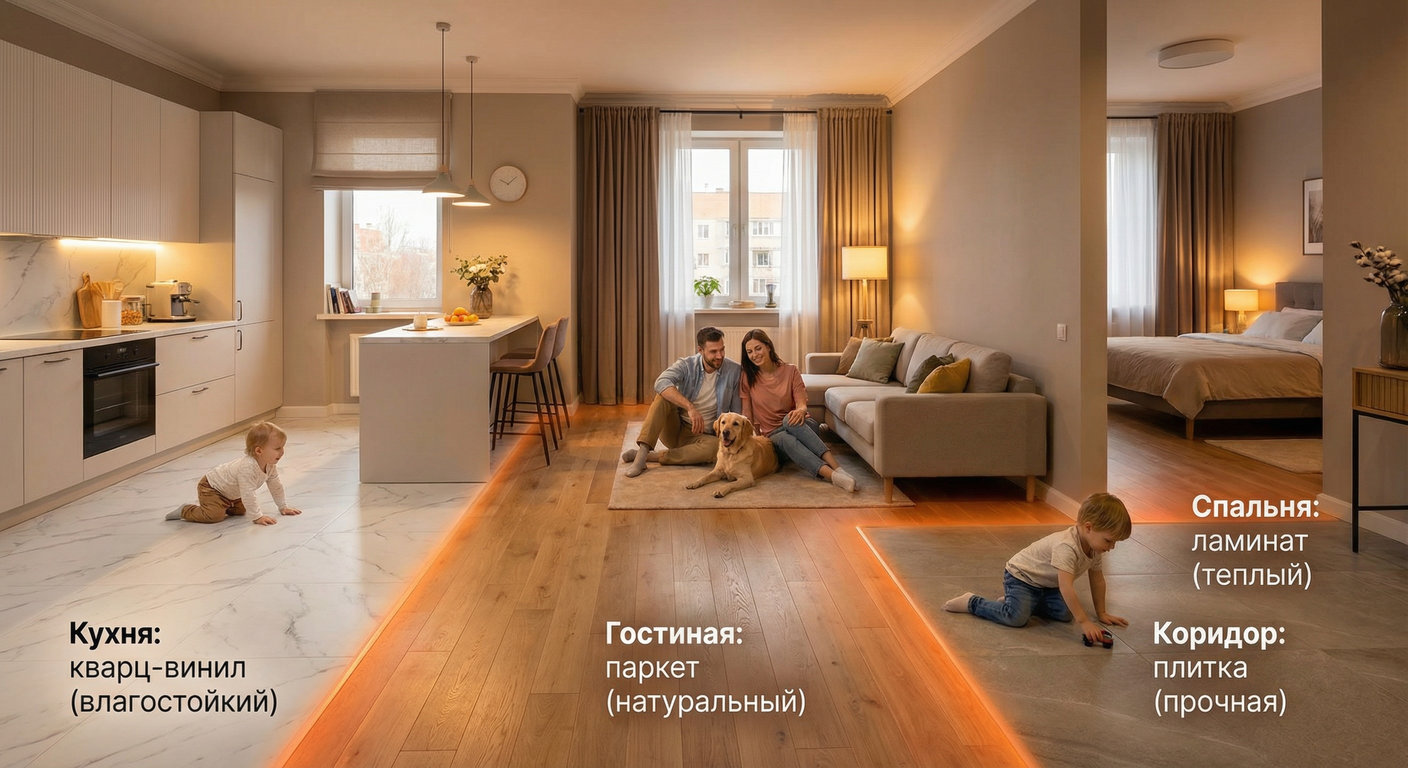 Напольные покрытия для квартиры