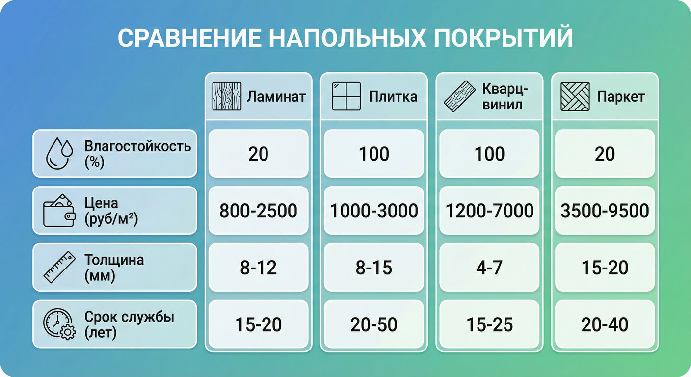 Напольные покрытия для квартиры