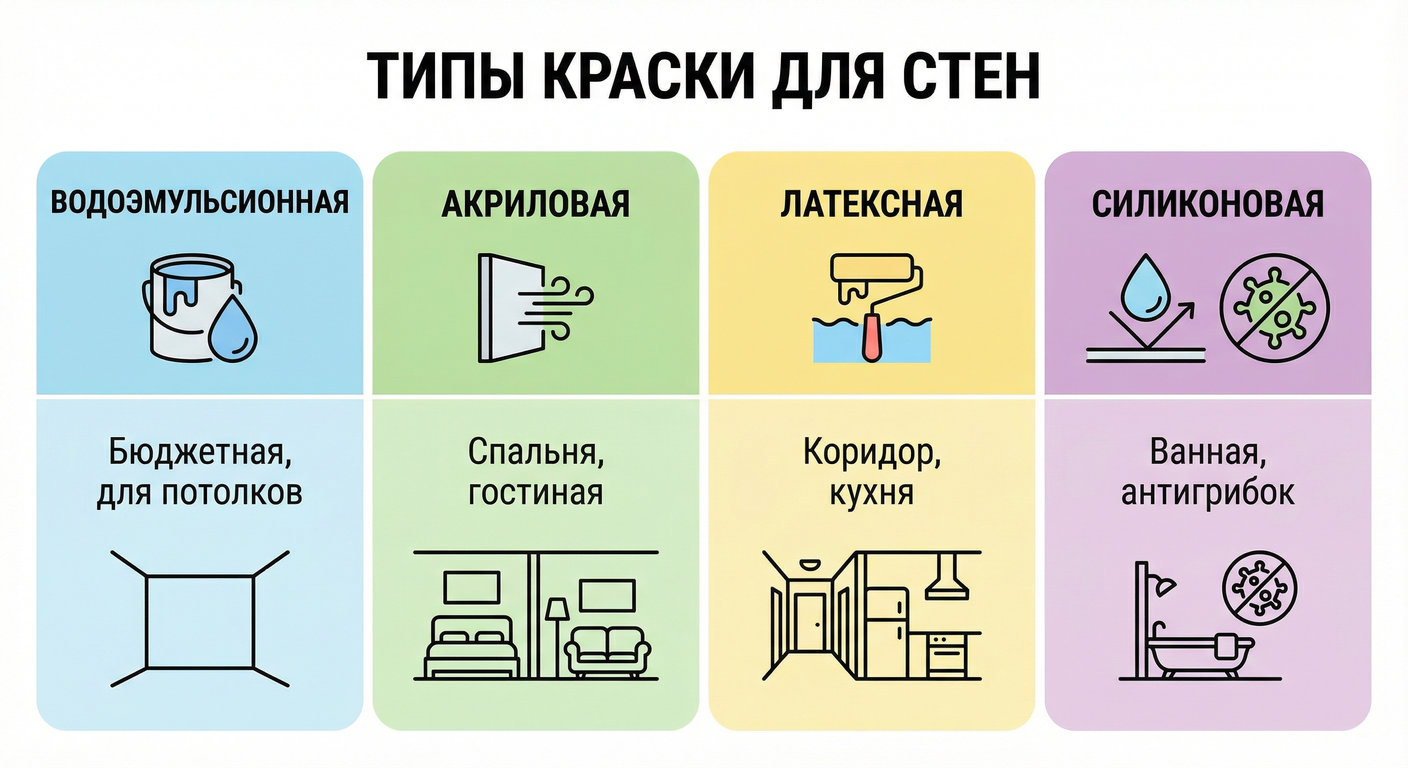 Краска для стен в квартире
