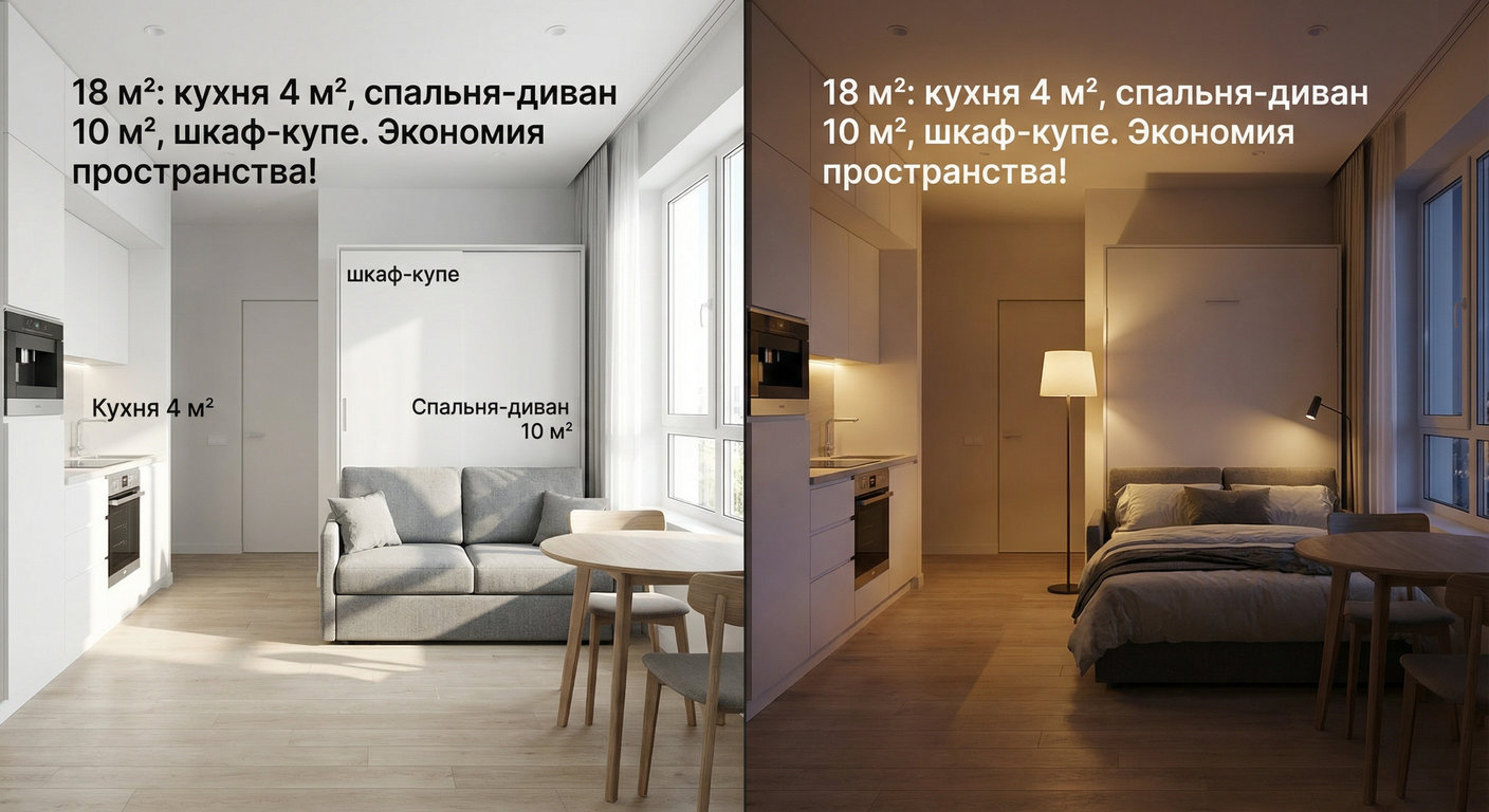 Оптимальная планировка однокомнатной квартиры