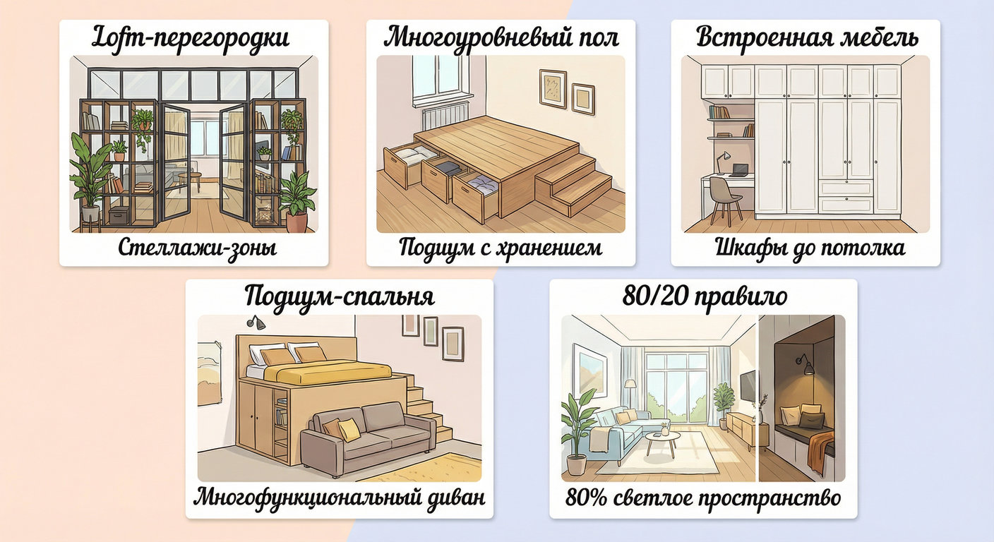 Оптимальная планировка однокомнатной квартиры