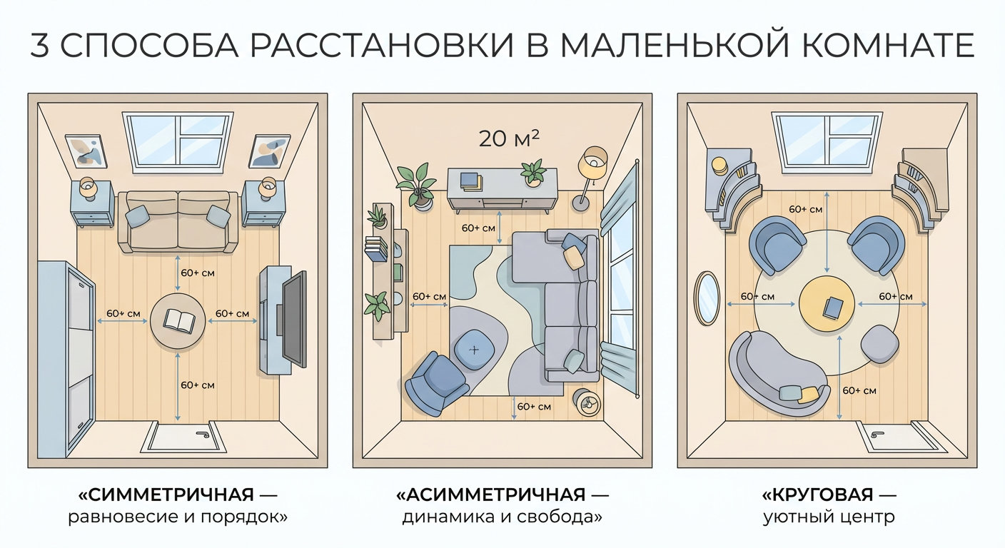 Как расставить мебель в маленькой квартире