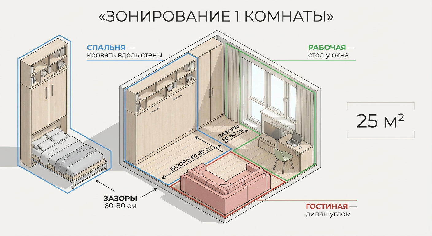 Как расставить мебель в маленькой квартире
